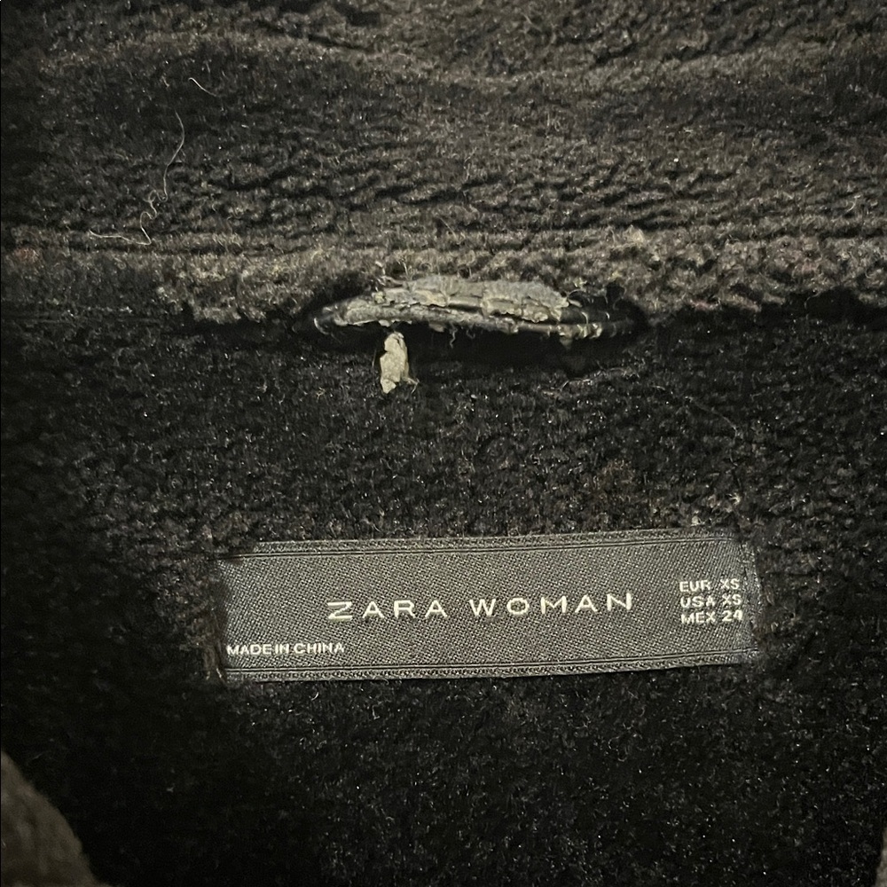 Zara Black Shearling Lined Jacket - Picture 3 of 5